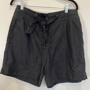 Saint Tropez West Shorts Linen Cotton Blend Black 6.5 inch inseam, size 10
